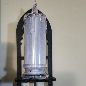 Clear/ Glitter Led Pillar Candle